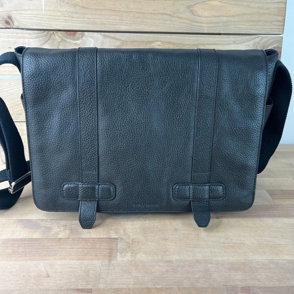 Cole Haan Leather Messenger Bag Briefcase Laptop with Adjustable Shoulder Strap